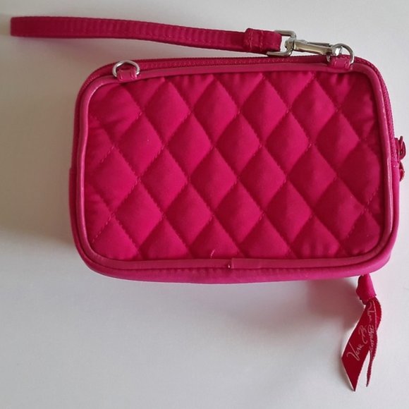 With Tag Vera Bradley On The Square bright fuchsia wristlet - Picture 5 of 9